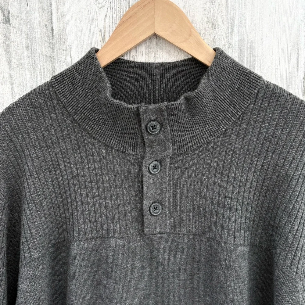 Duluth Trading Co. Men’s Size XL 3 Button Pullover Sweater Merino Wool Blend